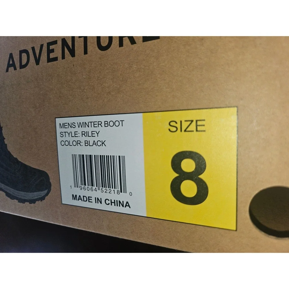 Eddie Bauer Riley Winter Boot Mens Size 8 Black New Water Resistant Insulated